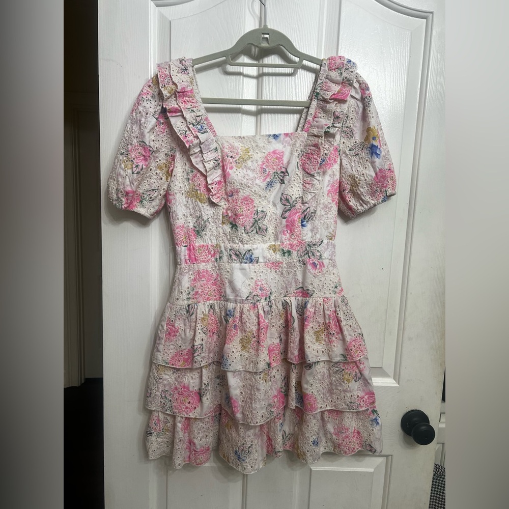 Floral Pink Ruffle Dress